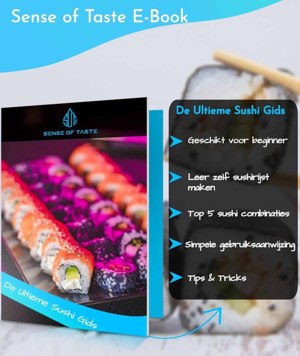 Sushi Bazooka - XXL Sushi Set - Sushi Kit Incl. 4 Paar Chopsticks - Sushi Maker 10 Sushi Bazooka - XXL Sushi Set - Sushi Kit Incl. 4 Paar Chopsticks - Sushi Maker - Afbeelding 8