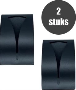 Merkloos 2 Stuks RVS Handdoekhouders Zwart - Handdoek Klem - Handdoek Haak