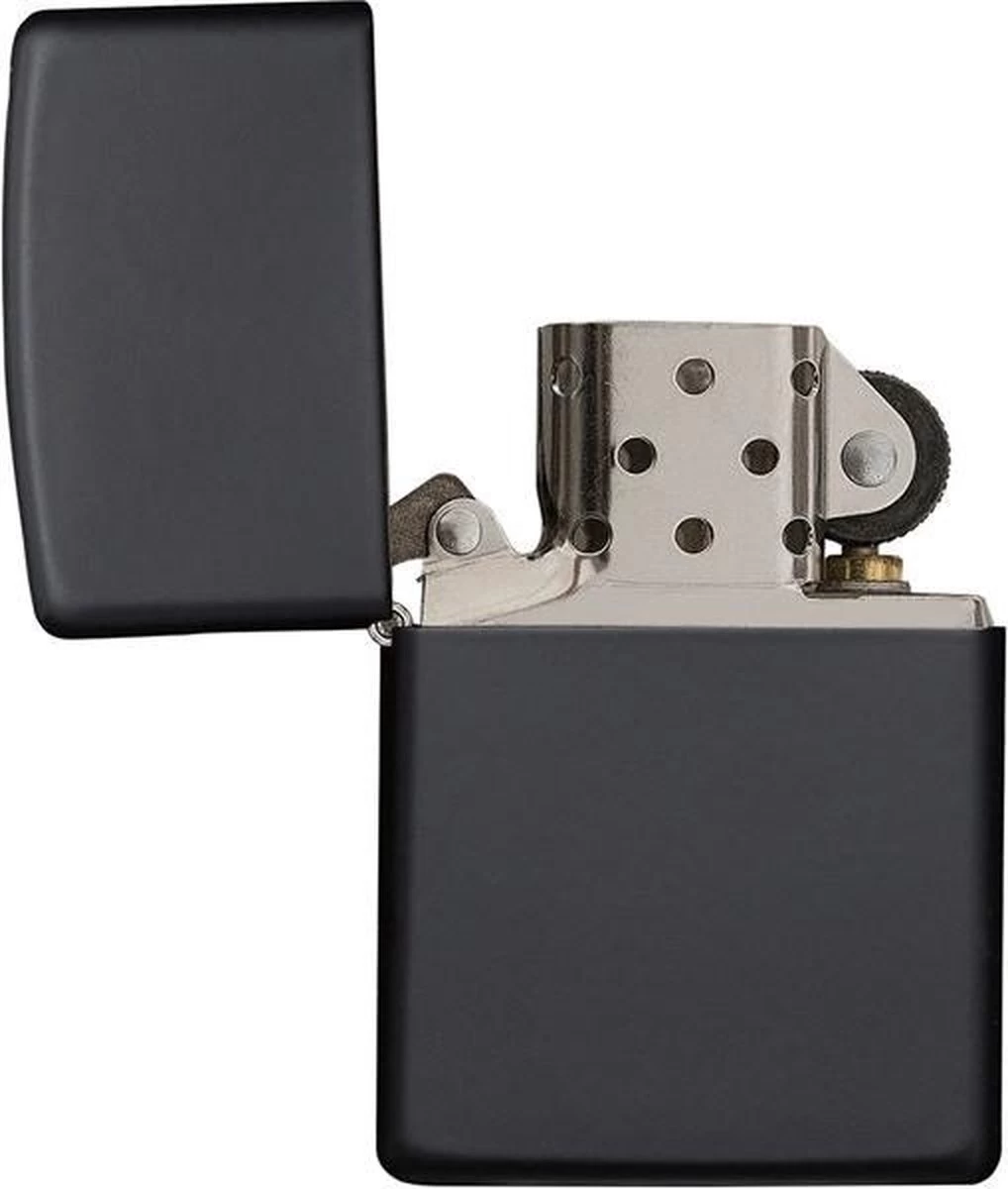 Zippo Regular Black Matte Finish Benzine Aansteker 3 Zippo Regular Black Matte Finish Benzine Aansteker