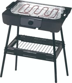 Royalty Line Elektrische Barbecue - Indoor En Outdoor BBQ - Tafelgrill - Elektrische Grill - Grill Oppervlak 40x24 Cm - 2000W - Met Stand - Zwart -Keukenbarbecue 1030x1200
