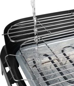 Princess 112250 Elektrische BBQ Met Zijplanken - BBQ - 40x25cm - Met En Zonder Statief Te Gebruiken - Met Zijplankjes - Ook Te Gebruiken Als Tafelgrill - 2200W -Keukenbarbecue 1035x1200 2