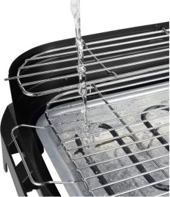 Princess 112250 Elektrische BBQ Met Zijplanken - BBQ - 40x25cm - Met En Zonder Statief Te Gebruiken - Met Zijplankjes - Ook Te Gebruiken Als Tafelgrill - 2200W -Keukenbarbecue 1037x1200