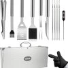 BBQ Accesoires Set Met Thermometer, Handschoenen, Bbq Tang, Bbq Borstel Van Zedar -Keukenbarbecue 1049x1200