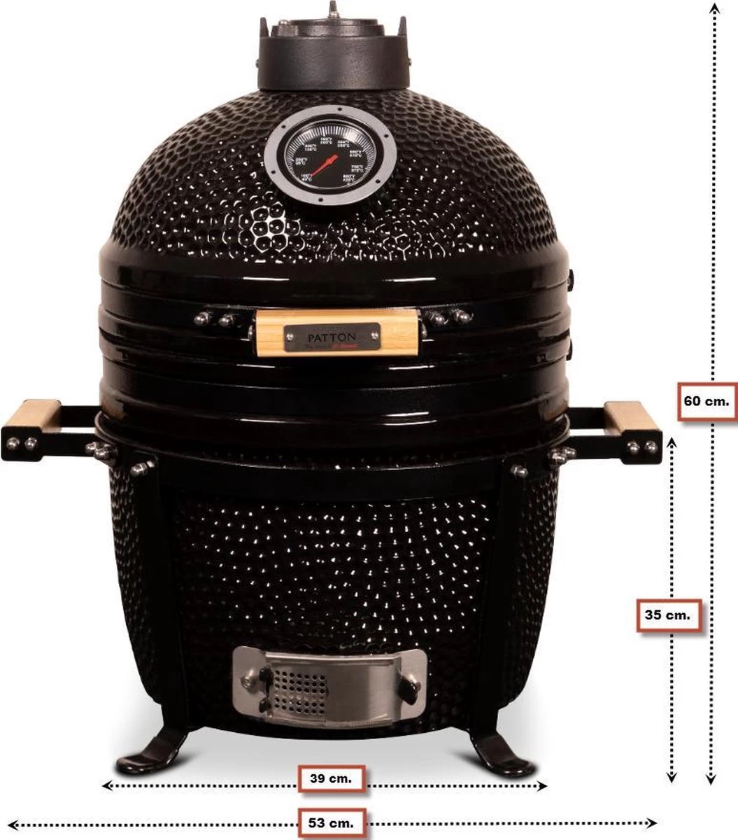 Patton Kamado 15" - Keramisch - Tafel Model - Premium Black - Medium - Zwart 20 Patton Kamado 15" - Keramisch - Tafel Model - Premium Black - Medium - Zwart - Afbeelding 18