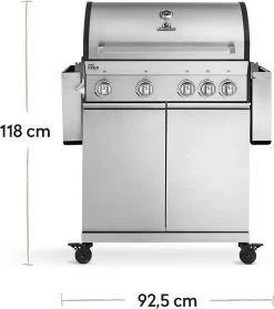 Burnhard Gas BBQ Big FRED Deluxe - 4 Branders - Incl. Keramische Infraroodbrander & Afdekhoes - Deluxe -Keukenbarbecue 1061x1200 1