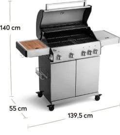 Burnhard Gas BBQ Big FRED Deluxe - 4 Branders - Incl. Keramische Infraroodbrander & Afdekhoes - Deluxe -Keukenbarbecue 1063x1200 4