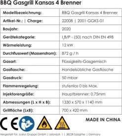 Kansas Gasgrill Barbecue - 4 Pits - RVS 11 Kansas Gasgrill Barbecue - 4 Pits - RVS -Keukenbarbecue 1077x1200 4