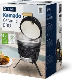 BluMill Kamado BBQ Egg - Kamado 13 Inch - Incl. Vlees Thermometer - Houtskoolbarbecues - Zwart - Ø 27cm -Keukenbarbecue 1090x1200 1