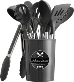 Keukengerei Set Met Houder 15-delig - Siliconen - Hittebestendig / BPA Vrij