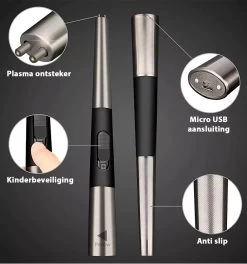 Oplaadbare Lange Elektrische Aansteker - Duurzame Plasma Aansteker – Luxe Aansteker - Inclusief Cadeauverpakking - BBQ – Kaarsen - Zwart -Keukenbarbecue 1123x1200 2