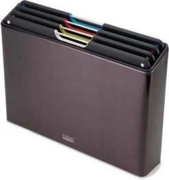 Joseph Joseph JosephJoseph - Folio - Steel - Snijplank - In Houder - Groot - Set Van 5 Stuks - Zwart -Keukenbarbecue 1127x1200