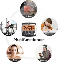 BanGosa® Magnetisch Digitale Kookwekker - Timer - RVS - Keukenwekker Digitaal - Digitale Keuken Timer - Stopwatch Met Magneet -Keukenbarbecue 1135x1200 2