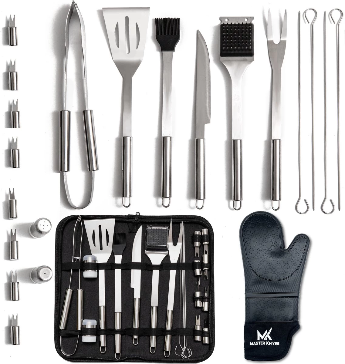Bbq Accesoires – Bbq Gereedschap – Bbq Set – 22 Delig – RVS 3 Bbq Accesoires – Bbq Gereedschap – Bbq Set – 22 Delig – RVS