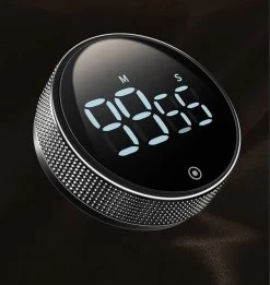 Merkloos Digitale Kookwekker Zwart Van METU-Online - Smart Timer - LED Display - Magnetisch Met Handige Draaiknop - Barbecue Kookwekker Magneet - BBQ Wekker