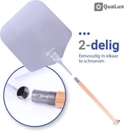 Qualux Pizzaschep Tweedelig – Pizzaschep Voor BBQ – Ophangbaar – Hout/rvs -Keukenbarbecue 1139x1200 4