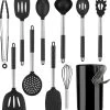 Merkloos Keukengerei Set Met Houder 12-delig - Siliconen – Ophangbaar - Antiaanbak Laag – Hittebestendig En BPA Vrij - Zwart -Keukenbarbecue 1140x1200 2