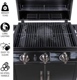 MaxxGarden Gas Barbecue - 3 Branders - Incl. Gratis BBQ Set -Keukenbarbecue 1154x1200 1