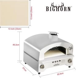 Bighorn Outdoor Edelstaal Gas Pizza Oven - Draagbare Gas Barbecue - Edelstaal -Model SRGG20001 -Keukenbarbecue 1169x1200 7