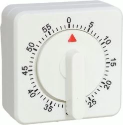 Gerimport - Kookwekker - Eierwekker - Analoog - Wit - Vierkant