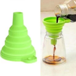 Merkloos 2 Stuks Flexibele Inklapbare Trechters - Groen