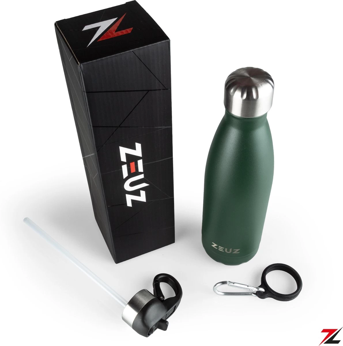 ZEUZ® Premium RVS Thermosfles & Drinkfles - Isoleerfles – Waterfles Met Rietje - BPA Vrij – 500 Ml - Mat Groen 6 ZEUZ® Premium RVS Thermosfles & Drinkfles - Isoleerfles – Waterfles Met Rietje - BPA Vrij – 500 Ml - Mat Groen - Afbeelding 4