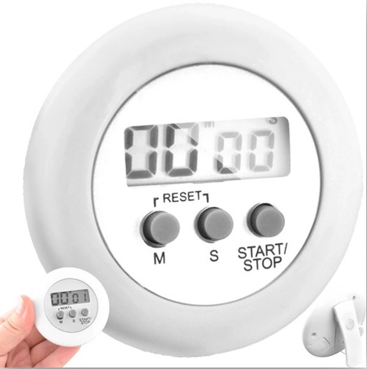 YUNICS® Kookwekker - Douche Timer - Digitaal - Inclusief Batterij - Wit 3 YUNICS® Kookwekker - Douche Timer - Digitaal - Inclusief Batterij - Wit