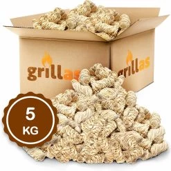 Aanmaakkrullen Voor BBQ Of Kachel | 5kg ECO FSC Gecertificeerd Aanmaakhout Barbecue - Biologisch En Duurzaam Aanmaakwokkels - Houtwol Wokkels - Barbeque Aansteker - Aanmaakblokjes - Accessoires - Ongeveer 400krullen -Keukenbarbecue 1195x1200 2