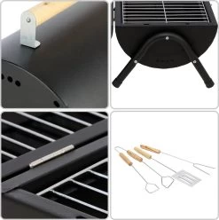 MaxxGarden BBQ - Houtskool Barbecue - Smoker Barbecue - Grilloppervlak (LxB) 38 X 52 Cm - Met Dubbel Grill Vlak - Zwart -Keukenbarbecue 1196x1200 6