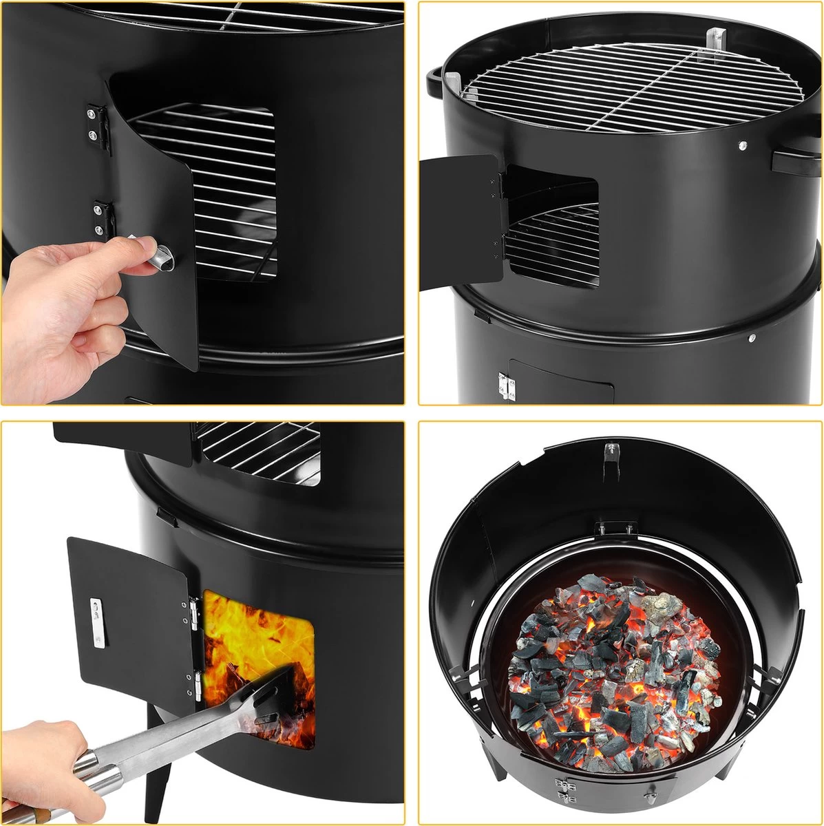 Merkloos Monzana Barbecue-ROKER-Grill-Oven 12 Merkloos Monzana Barbecue-ROKER-Grill-Oven - Afbeelding 10