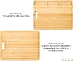 Budu Snijplank Bamboe XL - Snijplank Hout - Borrelplank - Broodplank - Tapasplank - Serveerplank - Houten Snijplanken - Snijplank Cadeau - 30 X 40cm -Keukenbarbecue 1200x1000 15