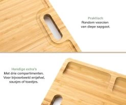 Budu Snijplank Bamboe XL - Snijplank Hout - Borrelplank - Broodplank - Tapasplank - Serveerplank - Houten Snijplanken - Snijplank Cadeau - 30 X 40cm -Keukenbarbecue 1200x1000 17