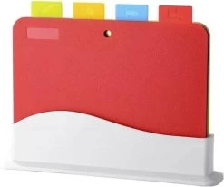 T&R Goods Snijplankenset Van 4 Stuks Met Houder - Kunststof Snijplanken Index - Cutting Board - Keuken -Keukenbarbecue 1200x1001 4