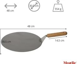 Pizzaschep 30 Cm Voor Oven Of BBQ - Rond - RVS - Met Houten Handvat 9 Pizzaschep 30 Cm Voor Oven Of BBQ - Rond - RVS - Met Houten Handvat -Keukenbarbecue 1200x1007