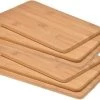 Merkloos Set Van 6x Houten Bamboe Serveer Planken / Snijplanken / Broodplanken 22 X 14 Cm - Snijplanken / Serveerplanken