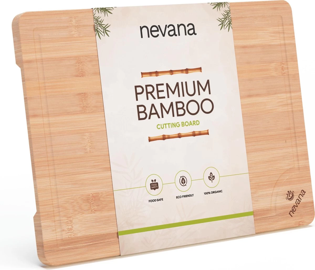 Snijplank Van Bamboe Met Sapgeul - Cutting Board - Hakblok - Groot Formaat - Luxe Design - Hout - 37x25x2cm 3 Snijplank Van Bamboe Met Sapgeul - Cutting Board - Hakblok - Groot Formaat - Luxe Design - Hout - 37x25x2cm