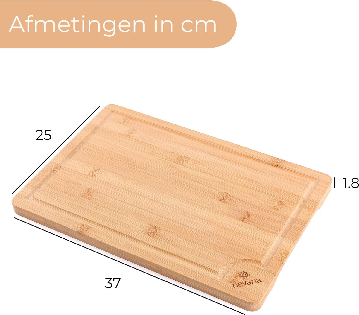 Snijplank Van Bamboe Met Sapgeul - Cutting Board - Hakblok - Groot Formaat - Luxe Design - Hout - 37x25x2cm 7 Snijplank Van Bamboe Met Sapgeul - Cutting Board - Hakblok - Groot Formaat - Luxe Design - Hout - 37x25x2cm - Afbeelding 5