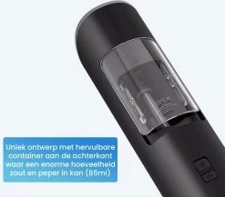 Goga Elektrische Pepermolen En Zoutmolen – Pepermolen – Zoutmolen – Verstelbaar – Zwart – Elektrisch – Kruidenmolen - Automatisch -Set Van 2 -Keukenbarbecue 1200x1055