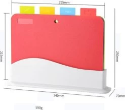 T&R Goods Snijplankenset Van 4 Stuks Met Houder - Kunststof Snijplanken Index - Cutting Board - Keuken -Keukenbarbecue 1200x1057 4