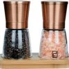 Peper En Zoutmolen Set Van 2 - Koperen Pepermolen En Zoutmolen - Koper RVS - Verstelbare Maalgraad - Bamboe Houder 2 Peper En Zoutmolen Set Van 2 - Koperen Pepermolen En Zoutmolen - Koper RVS - Verstelbare Maalgraad - Bamboe Houder -Keukenbarbecue 1200x1064
