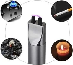 Staza - Oplaadbare Lange Elektrische Aansteker - Duurzame Plasma Aansteker - Inclusief Cadeauverpakking - BBQ - Kaarsen - Zwart -Keukenbarbecue 1200x1066