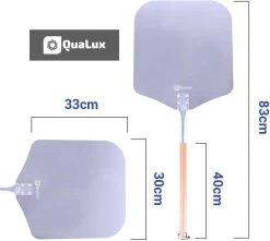 Qualux Pizzaschep Tweedelig – Pizzaschep Voor BBQ – Ophangbaar – Hout/rvs -Keukenbarbecue 1200x1075 1