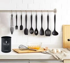 VAIVE Kookgerei Set Met Houder 12-delig - Keukengerei Set - Garde - Spatel Silicone -Keukenbarbecue 1200x1085