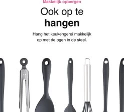 Vivid Green 13-delige Siliconen Keukengerei Set Met Houder - Kookgerei Set - Keuken Gerei - Hittebestendig / BPA - Zwart -Keukenbarbecue 1200x1086 4