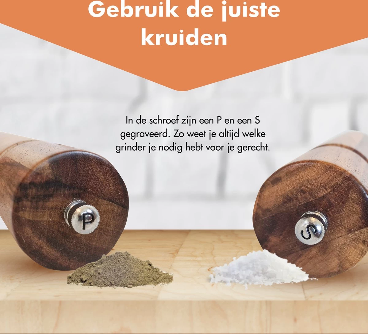 Luxe Peper En Zoutmolen Set - Pepermolen - Acacia Hout - RVS - 21cm Rond 4 Luxe Peper En Zoutmolen Set - Pepermolen - Acacia Hout - RVS - 21cm Rond - Afbeelding 2