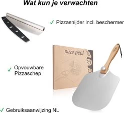 Pizzaschep – Inclusief Pizzasnijder – Opvouwbaar – Pizzaspatel – Pizza Schep – Taartschep – 30cm - Qwality 12 Pizzaschep – Inclusief Pizzasnijder – Opvouwbaar – Pizzaspatel – Pizza Schep – Taartschep – 30cm - Qwality -Keukenbarbecue 1200x1095 1