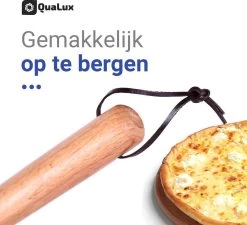 Qualux Pizzaschep Tweedelig – Pizzaschep Voor BBQ – Ophangbaar – Hout/rvs -Keukenbarbecue 1200x1095 3