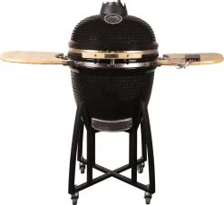 Patton - Kamado 21" - Premium Black - Keramische Barbecue - Incl. Bluetooth Kerntemperatuurmeter - LED Verlichting - Large - Compleet - Zwart
