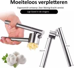 Knoflookpers - Gemberpers - RVS - Vaatwasserbestendig - Hoogwaardig Roestvrijstaal -Keukenbarbecue 1200x1101 1