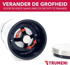 TRUMENI Dubbelzijdige Peper En Zoutmolen Set Inclusief Houder - Handmatige Pepermolen Met Instelbare Maalgraad - 2 Stuks Kruidenmolens 19 TRUMENI Dubbelzijdige Peper En Zoutmolen Set Inclusief Houder - Handmatige Pepermolen Met Instelbare Maalgraad - 2 Stuks Kruidenmolens -Keukenbarbecue 1200x1114 3