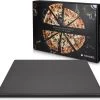 Navaris Pizzasteen XL Voor Oven En Barbecue - Rechthoekige Pizzaplaat 38 X 30 Cm - Inclusief Receptenboek - Keramisch Geglazuurd - Zwart